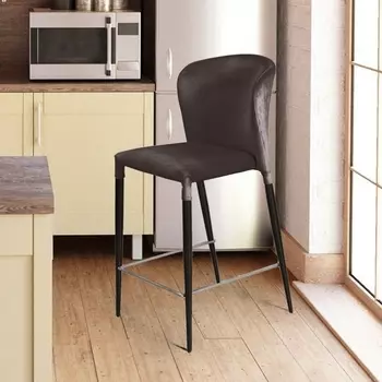 Стул полубарный Top Concept Albert, бархат антрацит 14/опора конус