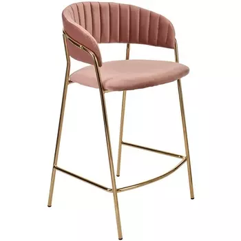 Стул полубарный пудровый с золотыми ножками Bradex Home Turin FR 0163