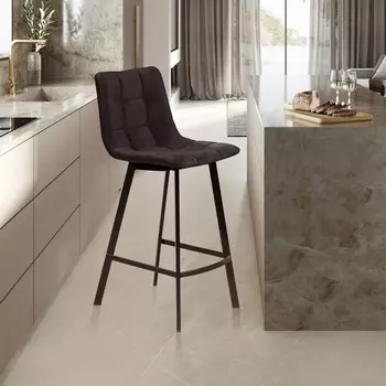 Стул полубарный UNO, бархат антрацит / чёрный профиль Top Concept UNO 74979