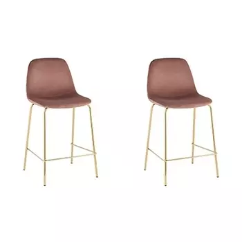 Стул полубарный Валенсия SN, велюр розовый, золотые ножки 2 шт Stool Group арт.УТ000038457