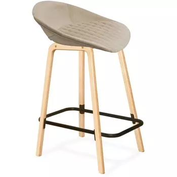 Стул полубарный ванильный крем/прозр. лак/черный муар Sheffilton SHT-ST19-SF2/S94-1 2858136001