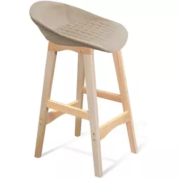 Стул полубарный ванильный крем/прозрачный лак Sheffilton SHT-ST19-SF2/S65-1 4971677501