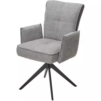 Стул PONCE 360 град. поворот. Brego-07 Серый, ткань/ XD841-16 Серый, букле/ Черный, ®DISAUR M-City
