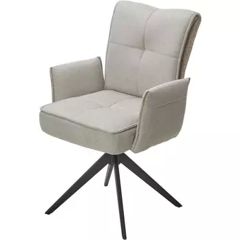 Стул PONCE 360 град. поворот. Brego-31 Бежевый, ткань/ XD841-06 Коричневый, букле/ Черный, ®DISAUR M-City