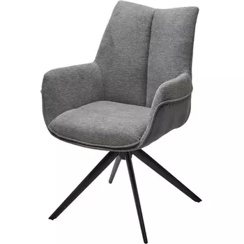 Стул PONTUS 360 град. поворот. KN01-03 Серый/ BZ1046-02 Темно-серый/ Черный, ®DISAUR M-City