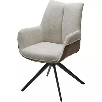 Стул PONTUS 360 град. поворот. KN01-05 Бежевый/ BZ1046-21 Коричневый/ Черный, ®DISAUR M-City