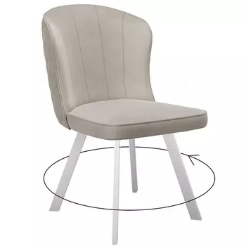 Стул поворотный, B03 BEIGE, ножки белые Dikline 00-00062919