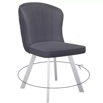 Стул поворотный, B28 ANTRACITE, ножки белые Dikline 00-00062930