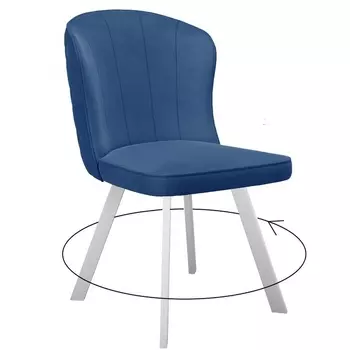 Стул поворотный, B8 BLUE, ножки белые Dikline 00-00062924