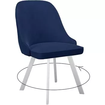 Стул поворотный, К17 синий, ножки белые Dikline 00-00062906