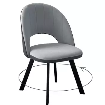 Стул поворотный, микровелюр V08/ к/з серый, ножки черные Dikline 00-00062894