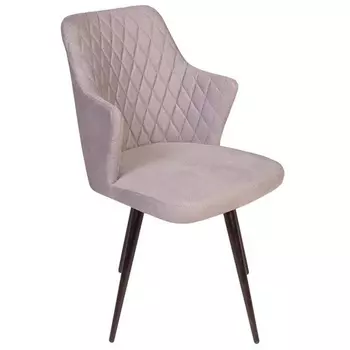 Стул поворотный на градусов, функция возврата, антишум ромб, бархат пепельно-бежевый / чёрный конус Top Concept Hunt 80491