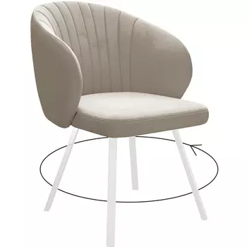 Стул поворотный, Z128 бежевый, ножки белые Dikline 00-00061601