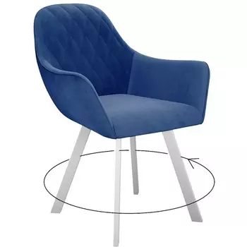Стул поворотный, Z20 синий, ножки белые Dikline 00-00062357