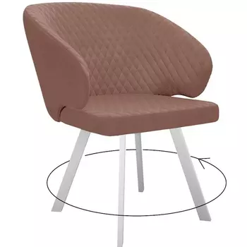 Стул поворотный, Z34 пудра, ножки белые Dikline 00-00062800