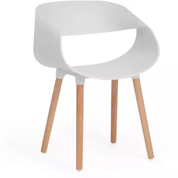 Стул QXX (mod. C1058) белый 018 /натуральный (пластик/дерево) (Tetchair)