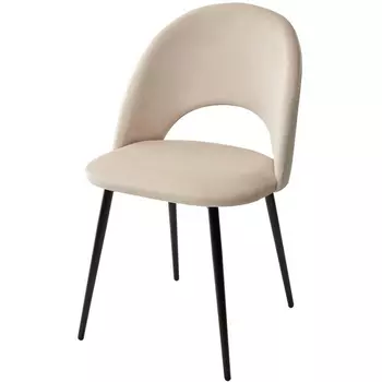 Стул РАМОУНЗ, цвет бежевый #H06, велюр / черный каркас (M-City)