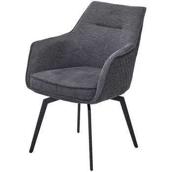 Стул RENLY 180 град. поворот. Brego-16 Темно-серый, ткань / Черный, ®DISAUR M-City