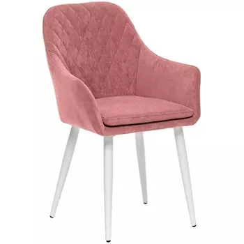 Стул с подлокотниками Leset Слим, каркас Белый, велюр Персиковый () 2500000185915