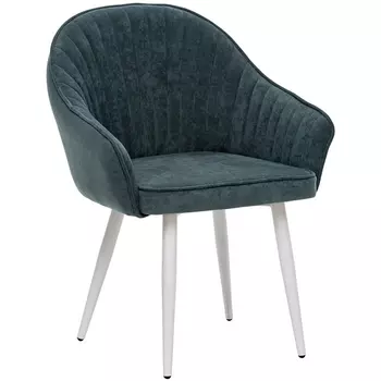 Стул с подлокотниками Leset Вайд, каркас Белый, велюр Темно-зеленый () 2500000185748