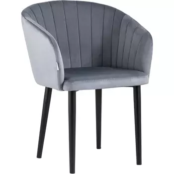 Стул с подлокотниками велюр серый Stool Group УТ000025253