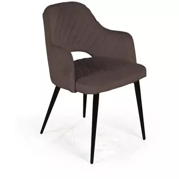 Стул с подлокотниками ромб, бархат антрацит 14/ черный конус Top Concept WILLIAM custom 74730