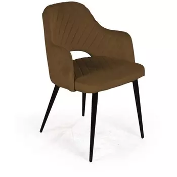 Стул с подлокотниками ромб, бархат коричневый 12/ черный конус Top Concept WILLIAM custom 81143