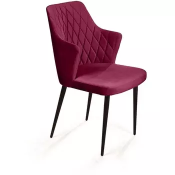 Стул с подлокотниками ромб, бархат красный / чёрный конус Top Concept Hunt 75682