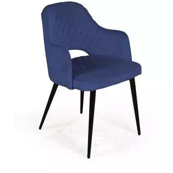 Стул с подлокотниками ромб, бархат синий 29/ черный конус Top Concept WILLIAM custom 75017