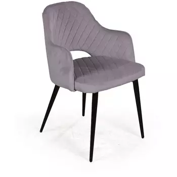 Стул с подлокотниками ромб, бархат светло-серый 26/ черный конус Top Concept WILLIAM custom 75343