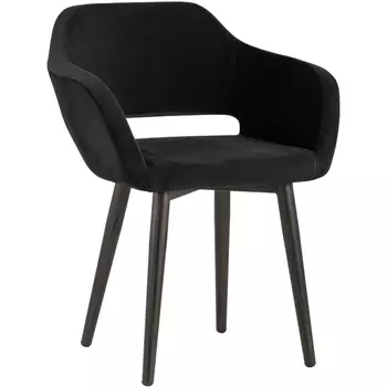 Стул с подлокотниками велюр черный Stool Group УТ000025162