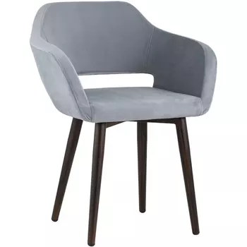 Стул с подлокотниками велюр серый Stool Group УТ000025157