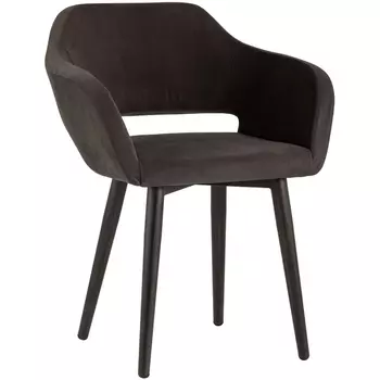 Стул с подлокотниками Саймон велюр темно-коричневый (Stool Group)
