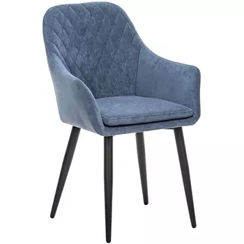 Стул с подлокотниками Слим, каркас Черный, велюр Синий 2500000185991 Leset 2500000000000