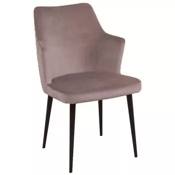 Стул с подлокотниками Top Concept Hunt, бархат пепельно-бежевый 25 / черный конус