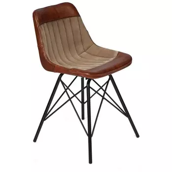 Стул GETS ( mod. M-14529 ) коричневый (металл/кожа буйвола/ткань хлопок) Tetchair 10428 11214