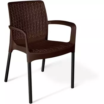 Стул Sheffilton SHT-S68 пластиковый коричневый/черный муар (цинк)