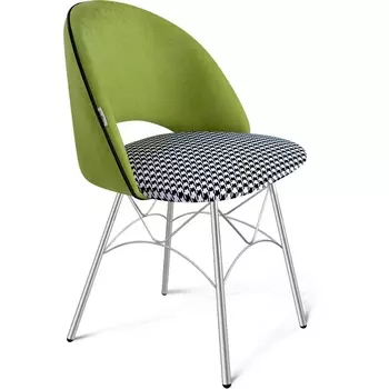 Стул Sheffilton SHT-ST34-3/S107 оливковый/гусиная лапка/хром лак