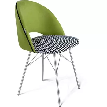 Стул Sheffilton SHT-ST34-3/S64 оливковый/гусиная лапка/хром лак