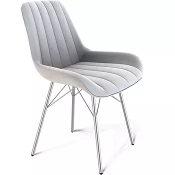 Стул Sheffilton SHT-ST37/S64 серое облако/хром лак