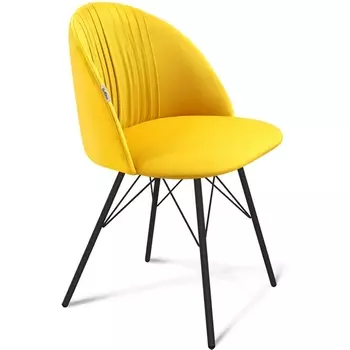 Стул SHT-ST35-1/S37 имперский жёлтый/чёрный муар от фабрики Sheffilton