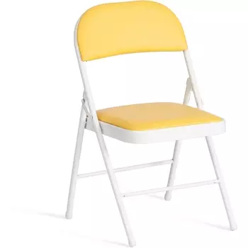 Стул складной FOLDER (mod. 3022G) / 2 шт. в упаковке (Металл,Экокожа /Желтый,Белый) Tetchair