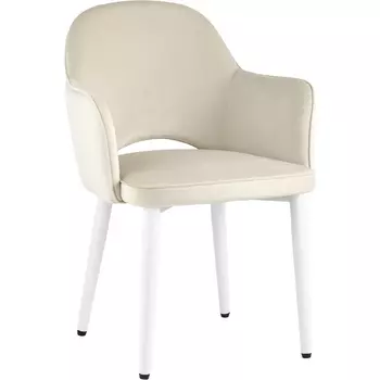 Стул Stool Group Венера велюр кремовый ножки белые