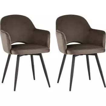 Стул Stool Group Венера вращающийся велюр коричневый 2 шт