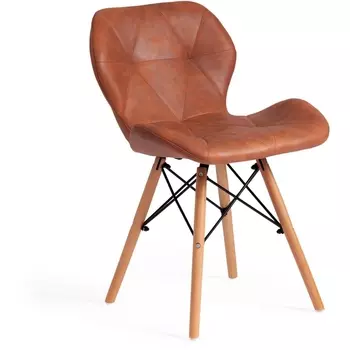 Стул (mod. 74) античный коричневый RH02-13/натуральный (экокожа/дерево береза/металл) Tetchair 111031 15211