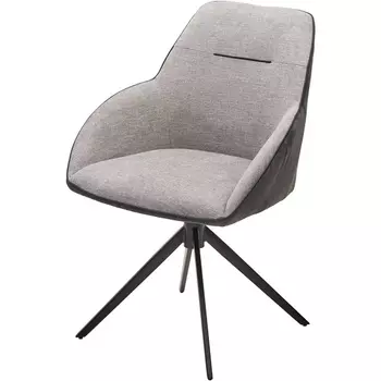 Стул TORNADO 360 град. Серый Brego-07, ткань/ темно-серый Modern-454, велюр/ черный каркас, DISAUR M-City