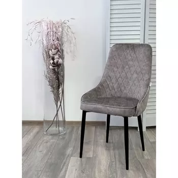 Стул ТУРИН FIESTA Серый , велюр "антипальчиковый"/ черный каркас M-City 472M05589