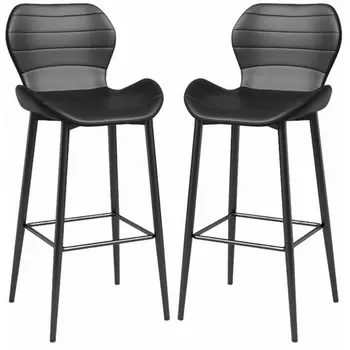 Стул Unity (комплект 2 шт) черный Hesby (Черный/Металл,Экокожа) арт.HSBI_DC1761_black_2