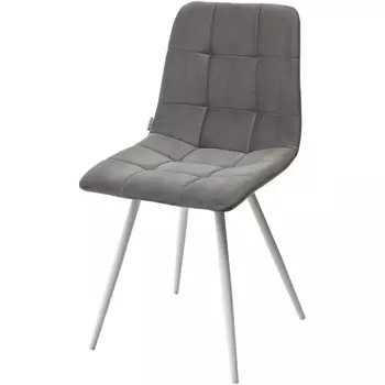 Стул СВЕТЛО-СЕРЫЙ #26, велюр / БЕЛЫЙ M-City Uno 461MC04566