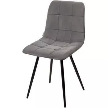 Стул UNO 25 СВЕТЛО-СЕРЫЙ #26, велюр / ЧЕРНЫЙ (M-City)